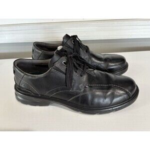 Clarks Gessler Oxford Lace Men's Leather Casual Shoe Size 12W Black Leather